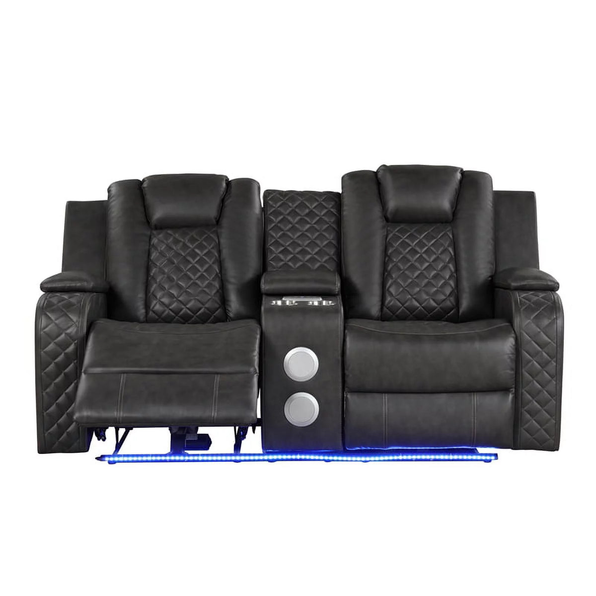 Gray Faux Leather Power Recliner N255077