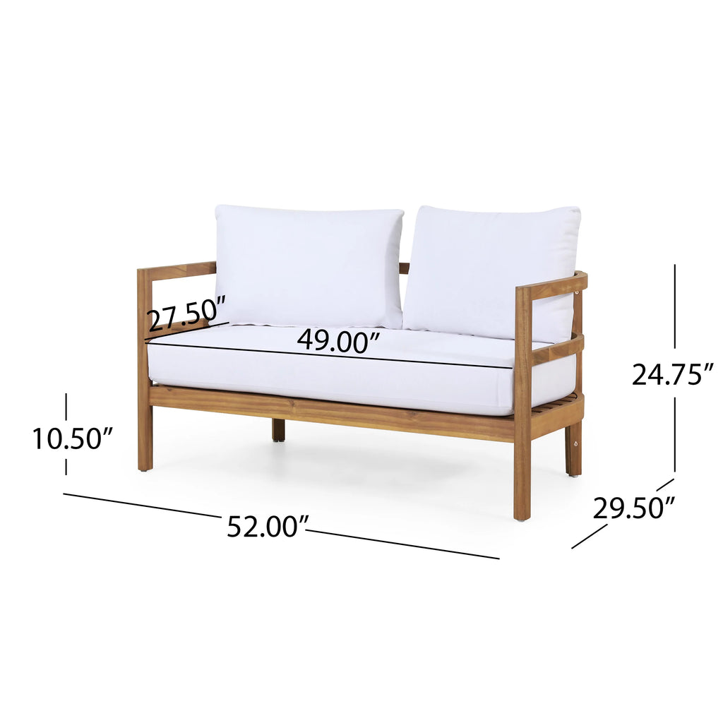 Acacia Wood Outdoor Loveseat and Coffee Table Set V993