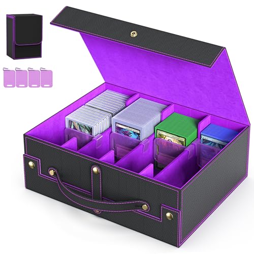 Black Grey Trading Card Storage Box with Portable Handle L850210