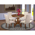 Antique Round Table & 4 Parson Chair 5 Piece R2767
