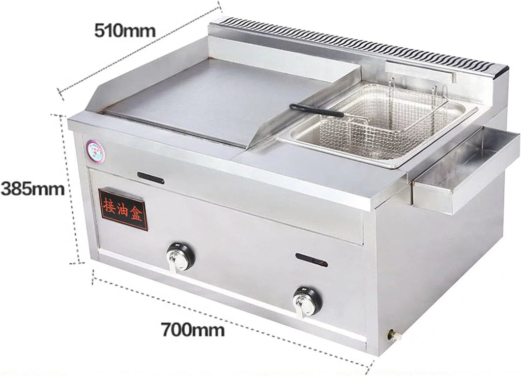 2 Burners Stainless Steel Commercial Gas Griddle W9631