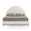 Queen Boucle Arched Headboard Platform Bed O16876