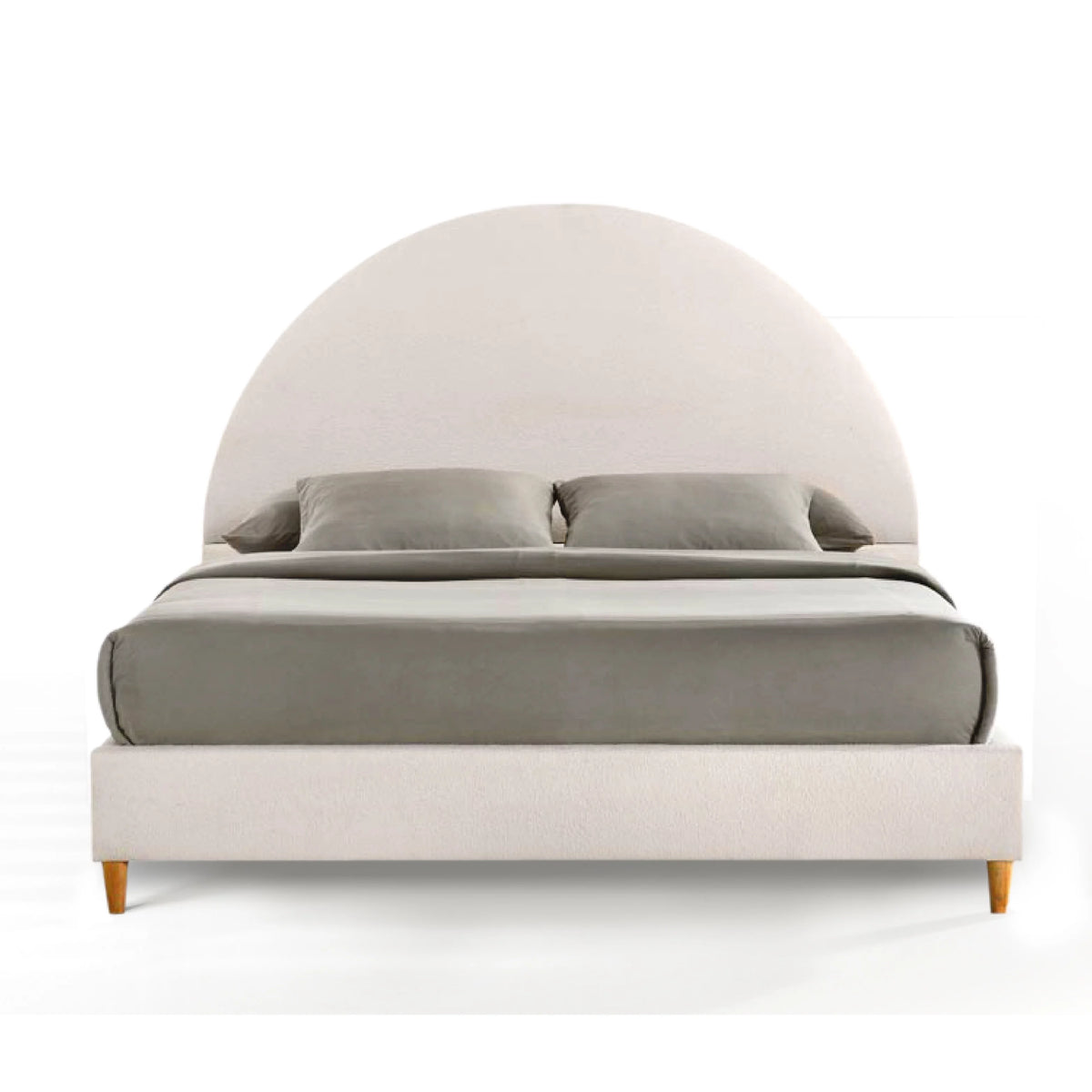 Queen Boucle Arched Headboard Platform Bed O16876