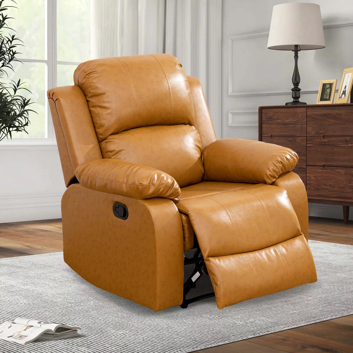 Yellow Leather Recliner Chair D19774