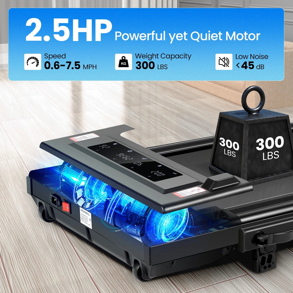 4 in 1 Under Desk Treadmill with 2.5HP Motor S749