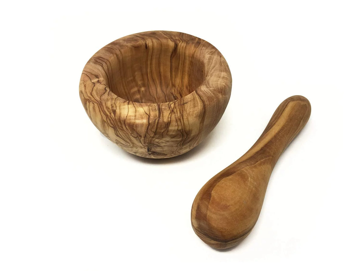 Olive Wood Mortar And Pestle Set F426