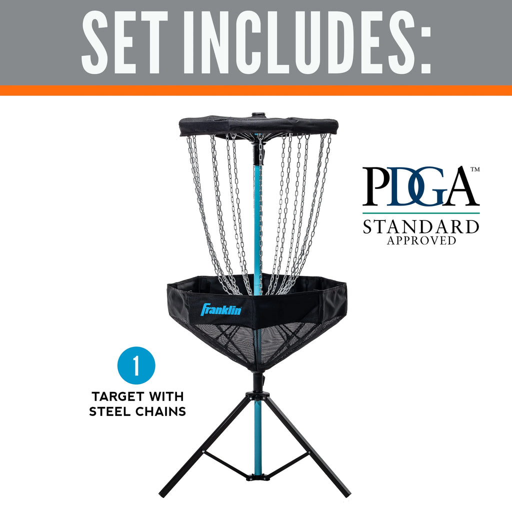 PDGA Approved Portable Disc Golf Target Basket Set with Metal Chains E321198
