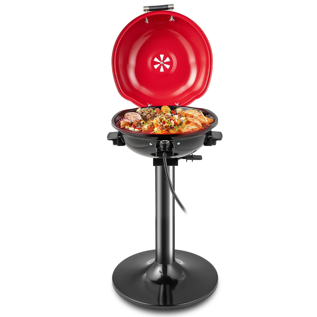 Portable 1600W Electric BBQ Grill with Temperature Control Black N7468