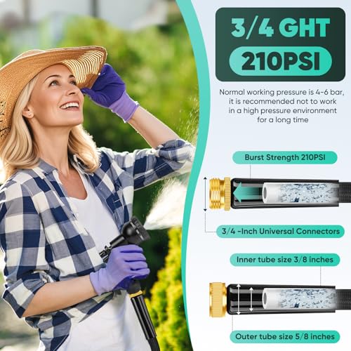 100FT Lightweight Garden Hose with 8 Function Nozzle B74991