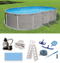 12-ft x 24-ft Oval 52-in Deep Metal Wall Swimming Pool Q864577