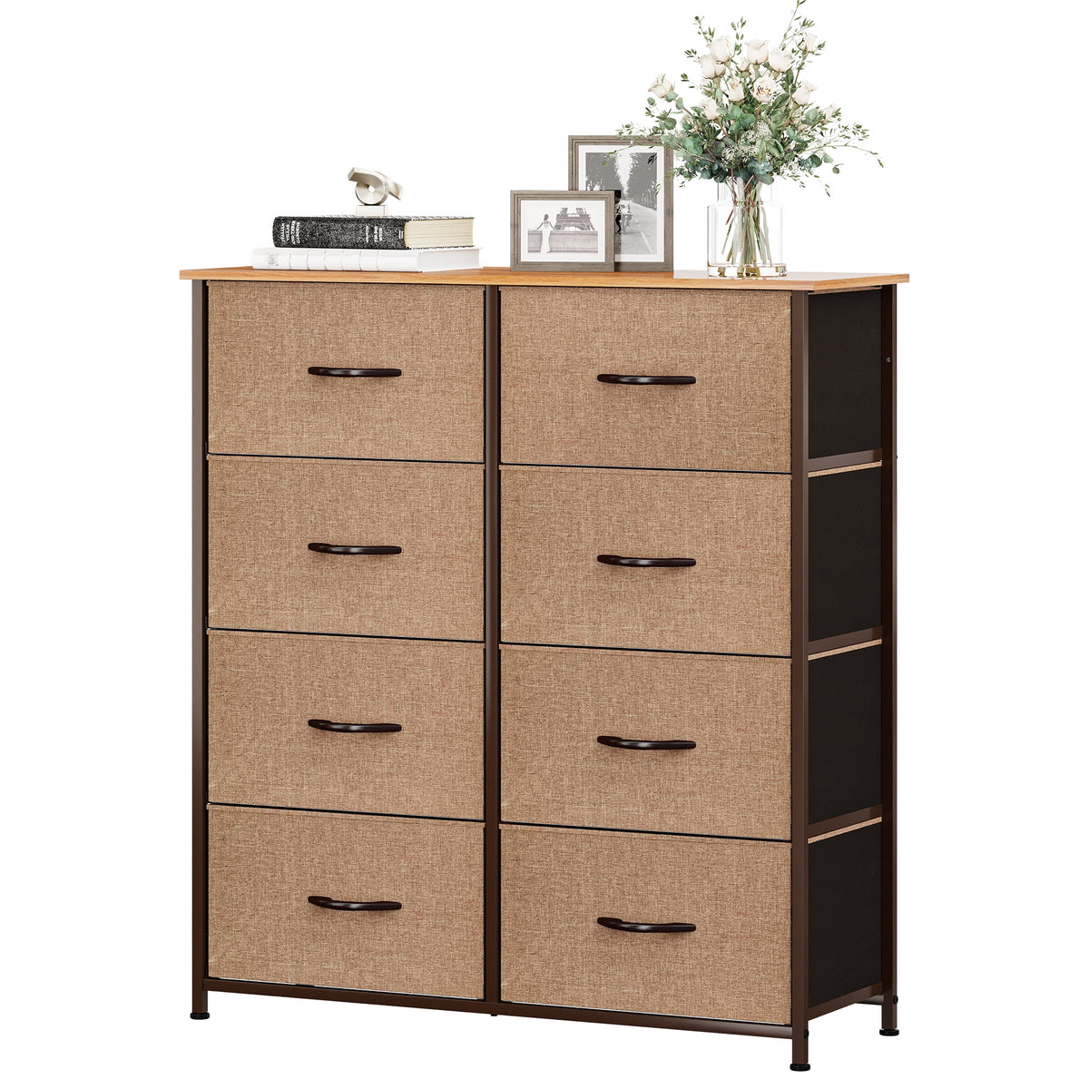 Light Gray 8 Fabric Drawers Storage Tower X43082