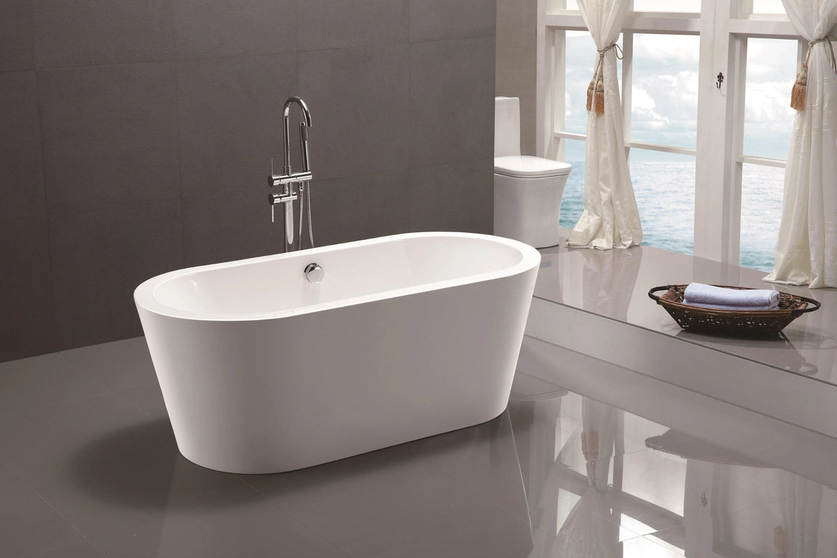 67 in. Acrylic Freestanding Bathtub in White T219