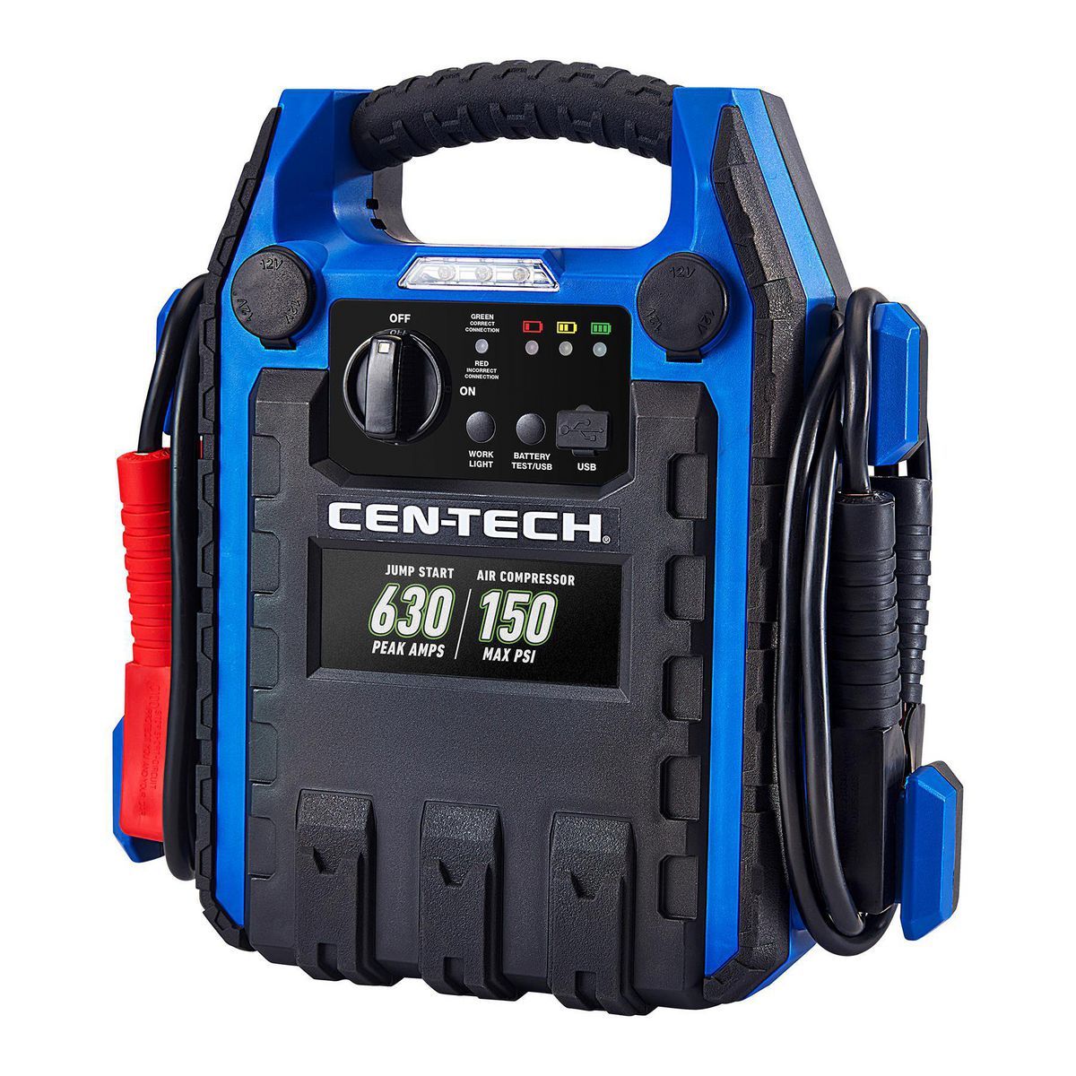 Portable Car Battery Jump Starter and Power Pack with 150 PSI Air Compressor W370