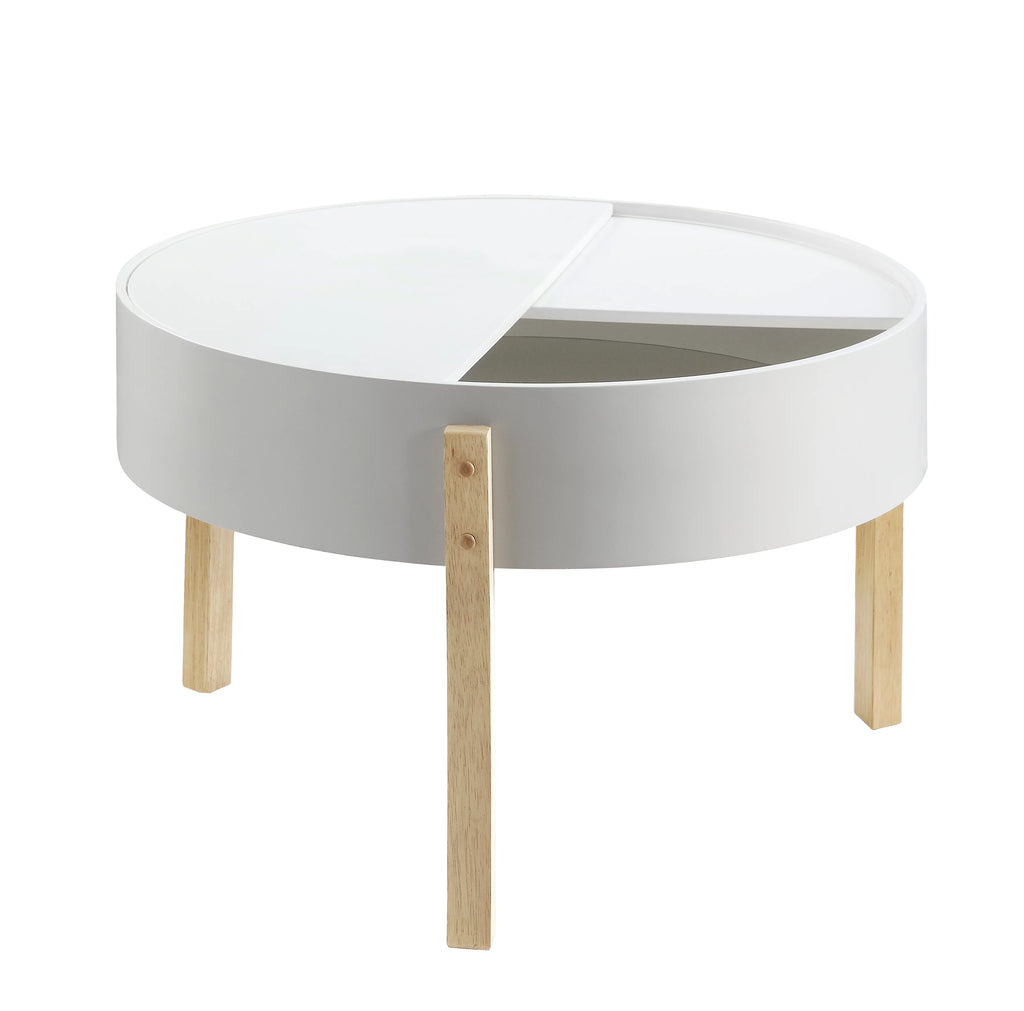 Round Wooden Coffee Table with Hidden Storage U9874