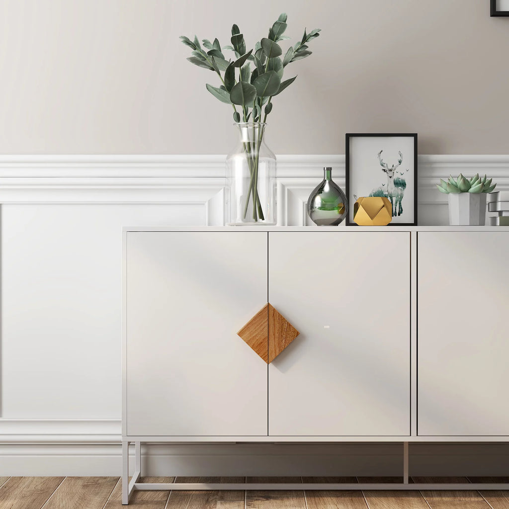 White Storage Sideboard Cabinet with 4 Doors F1918