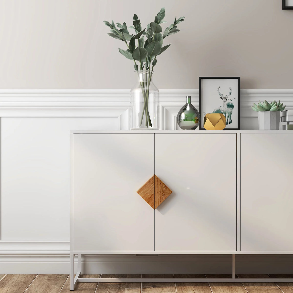 White Storage Sideboard Cabinet with 4 Doors F1918