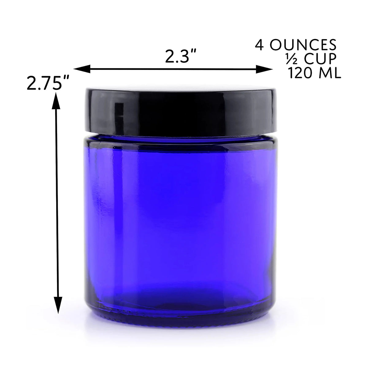 Cobalt Blue Glass Cosmetic Jars 12-Pack F198694