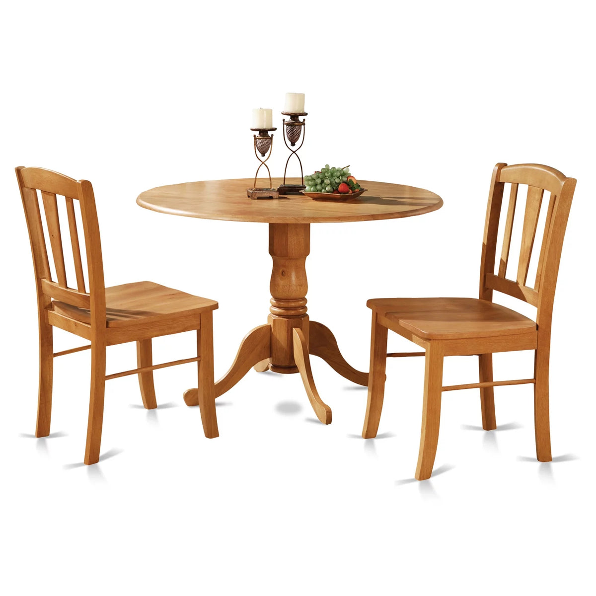 Traditional Wood Dining Set with Round Table in Oak D795