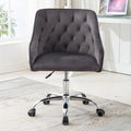 Dark Gray Velvet Swivel Accent Chair with Wheels Q506844