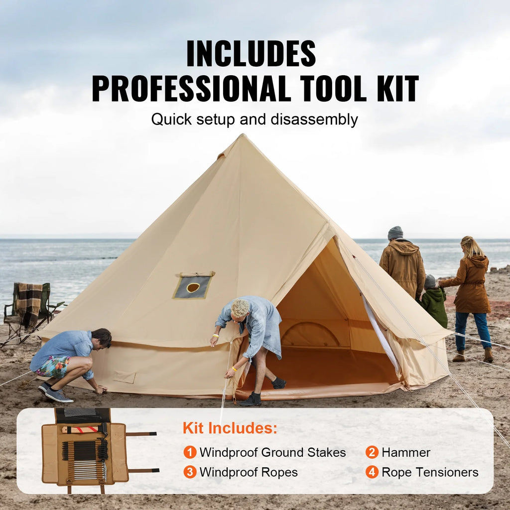Canvas Bell Tent 4-Season with Stove Jack I488
