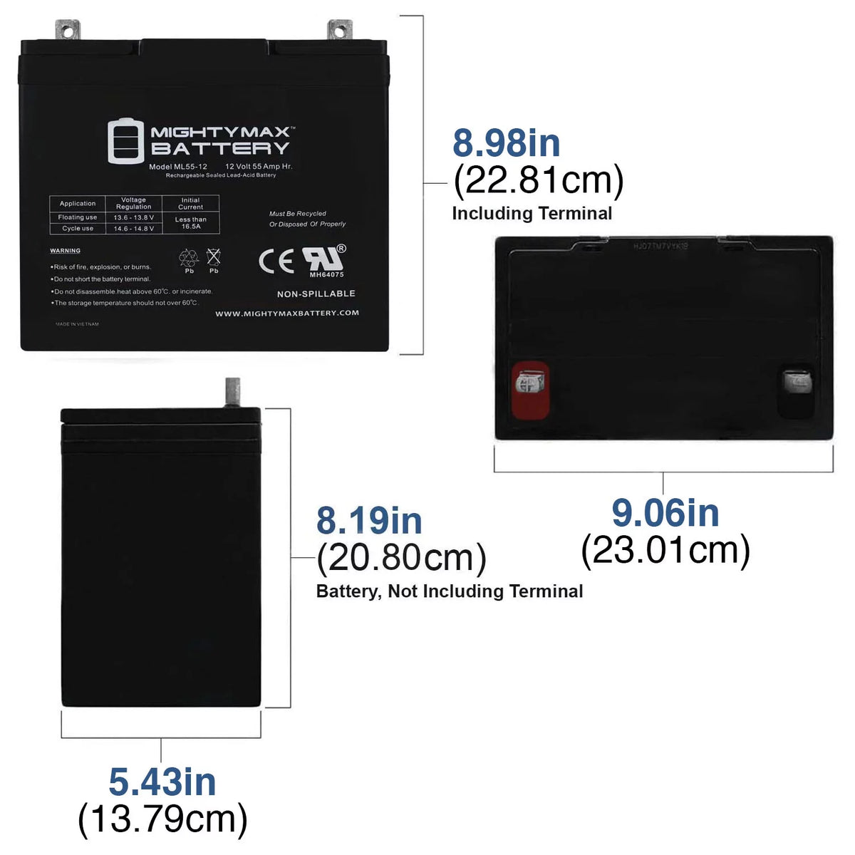 12V 55AH Battery P8856