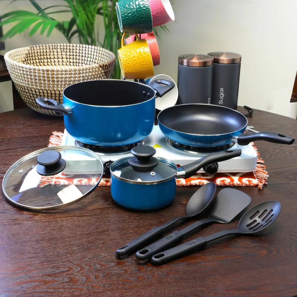 8pc Turquoise Cookware Set X7815