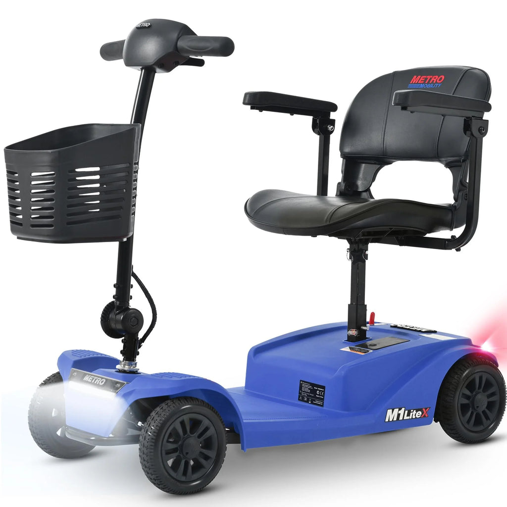 Heavy Duty 4-Wheel Mobility Scooter with Front & Rear Light, Black H948