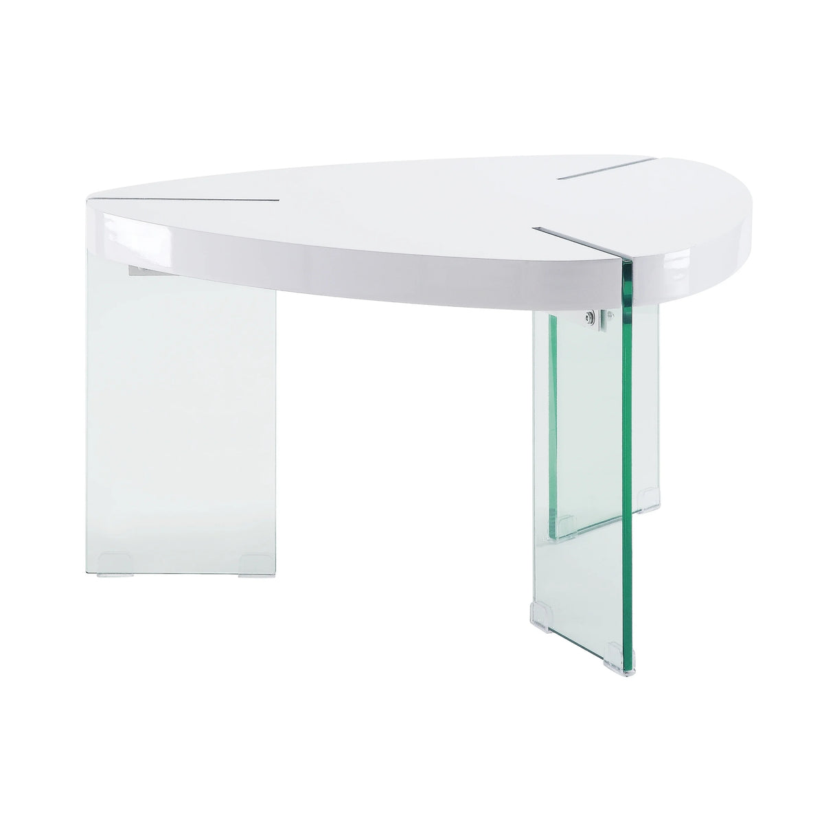 White High Gloss & Clear Glass Coffee Table L493770
