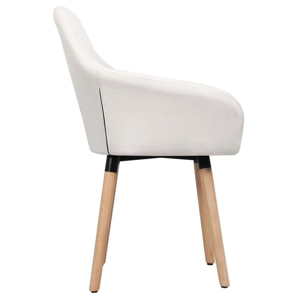 Dining Chairs 2 pcs Cream Fabric L680