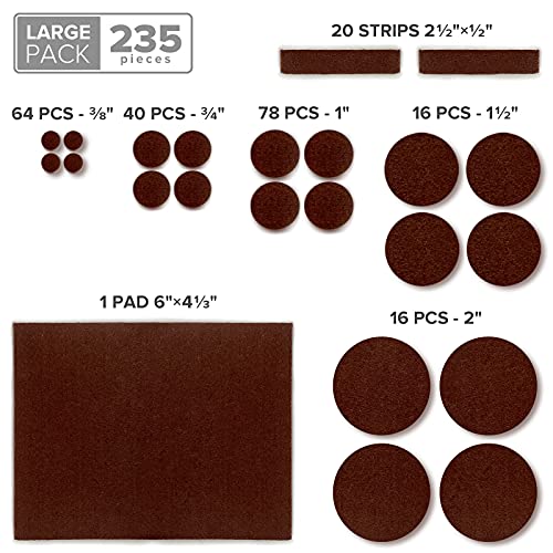 133 PCS Felt Furniture Pads Brown and Beige H539
