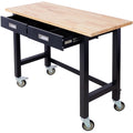 48in Adjustable Bamboo Wood Workbench with Drawer Storage G84623