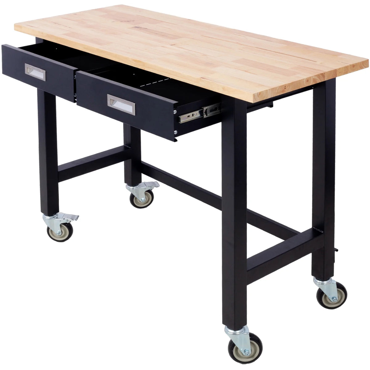 48in Adjustable Bamboo Wood Workbench with Drawer Storage G84623