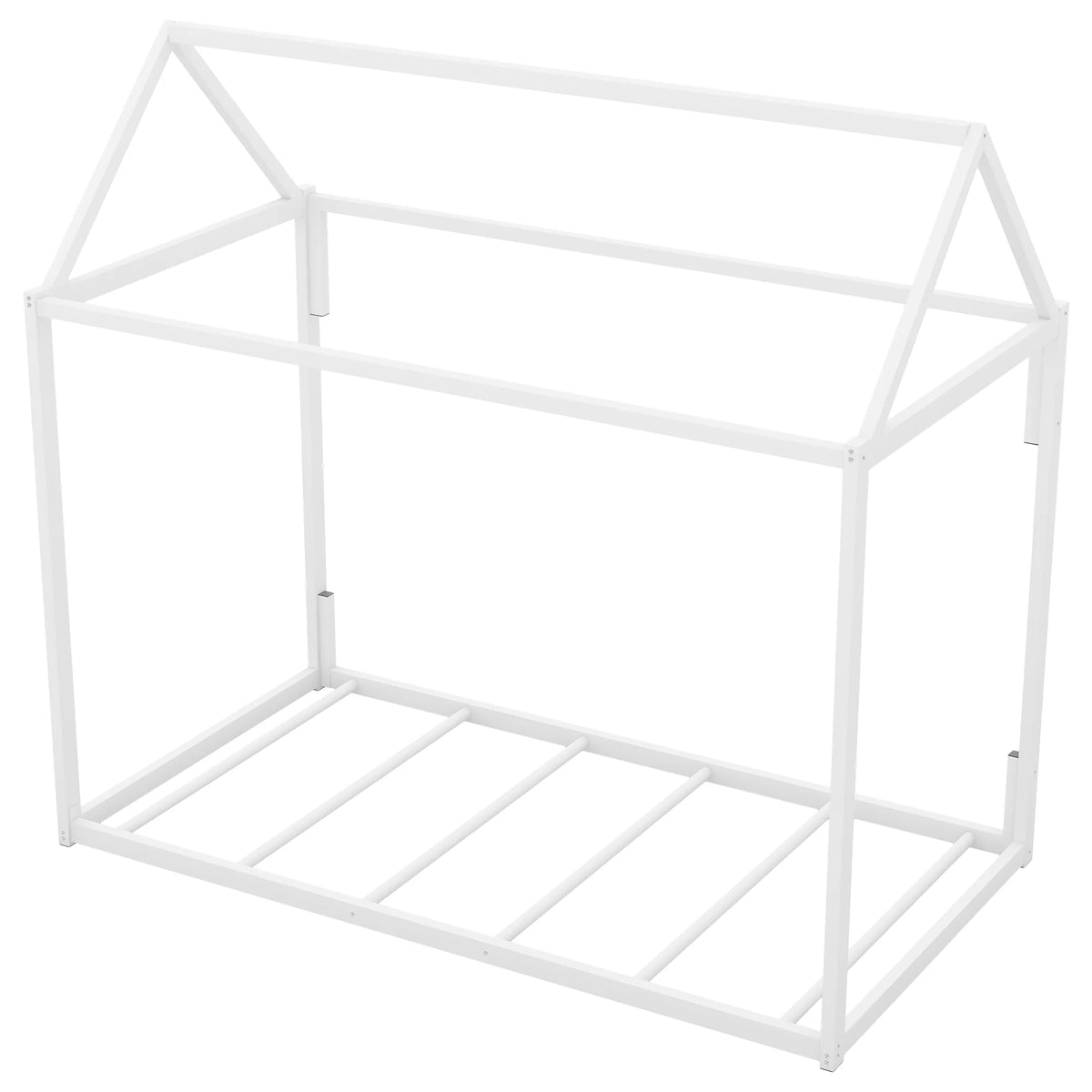 White Metal Twin Size Canopy Bed T5697