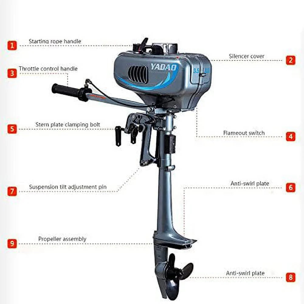 2 Stroke 3.5HP Outboard Motor Boat Engine X207253