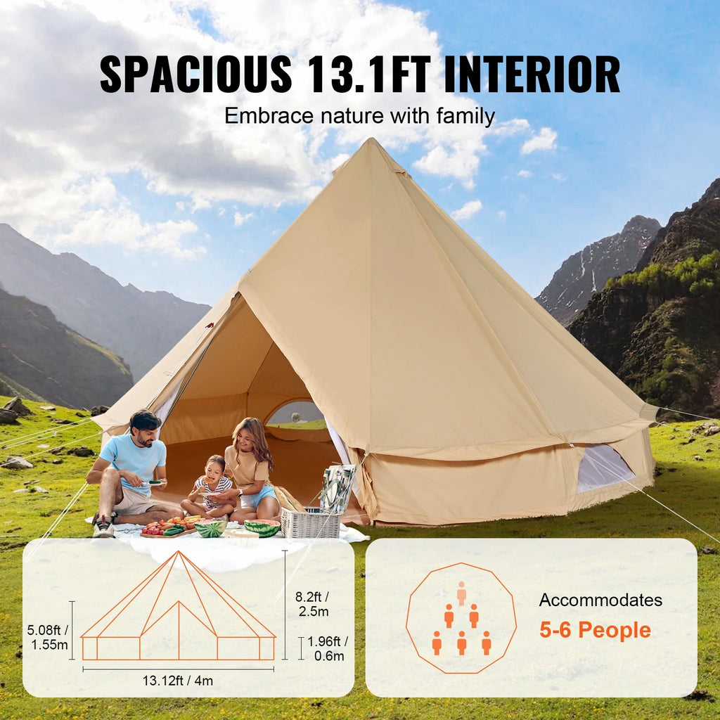 Canvas Bell Tent 4-Season with Stove Jack I488