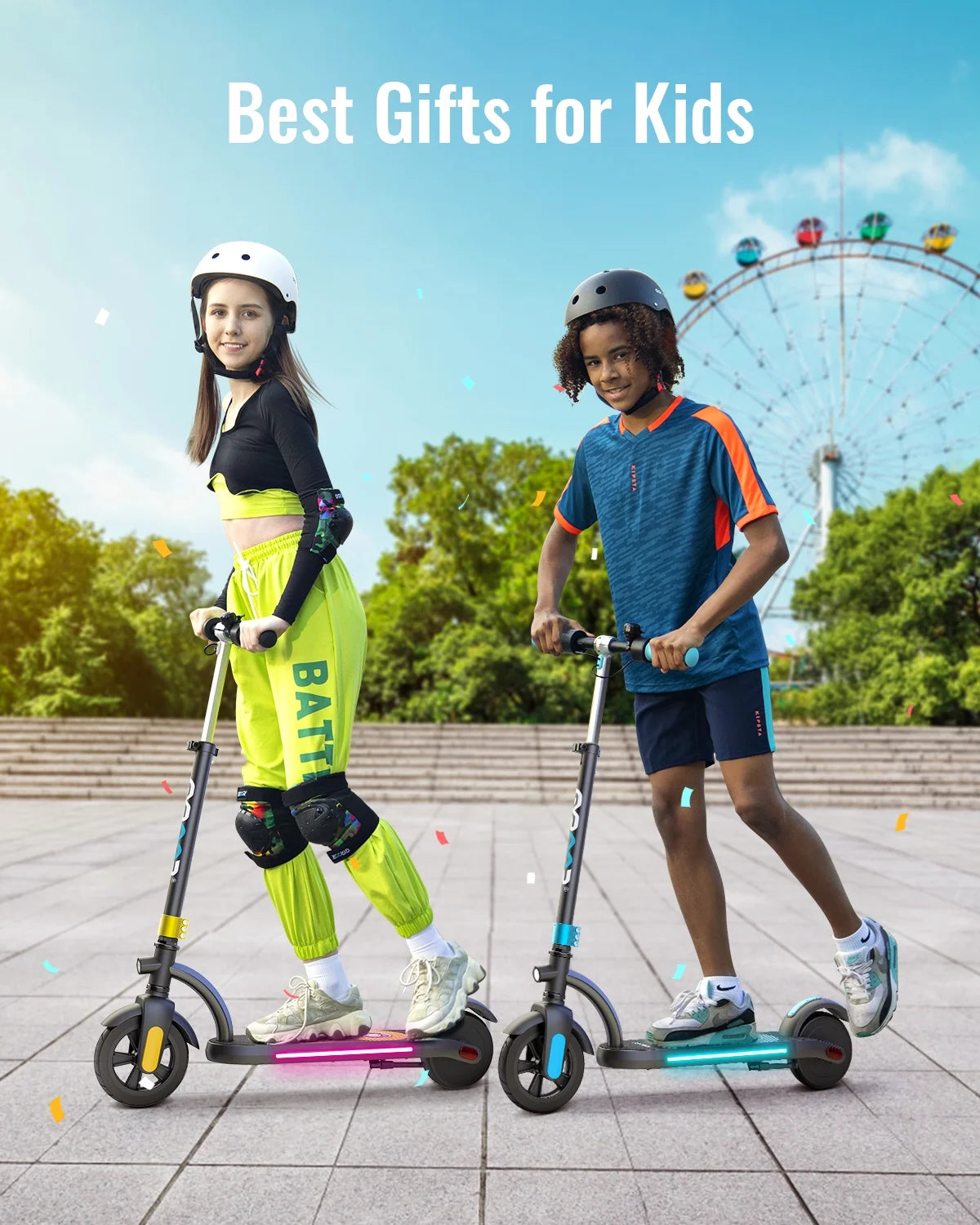 Kids Electric Scooter with 180 Motor & LED Display, Adjustable Speed and Height, 10 Mph C4554