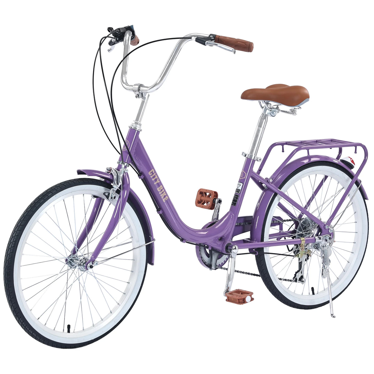 22 Aluminum Alloy 7 Speed Purple City Bike H136