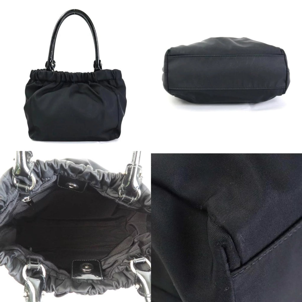 Pre-Owned Black Nylon Patent Leather Handbag N6805