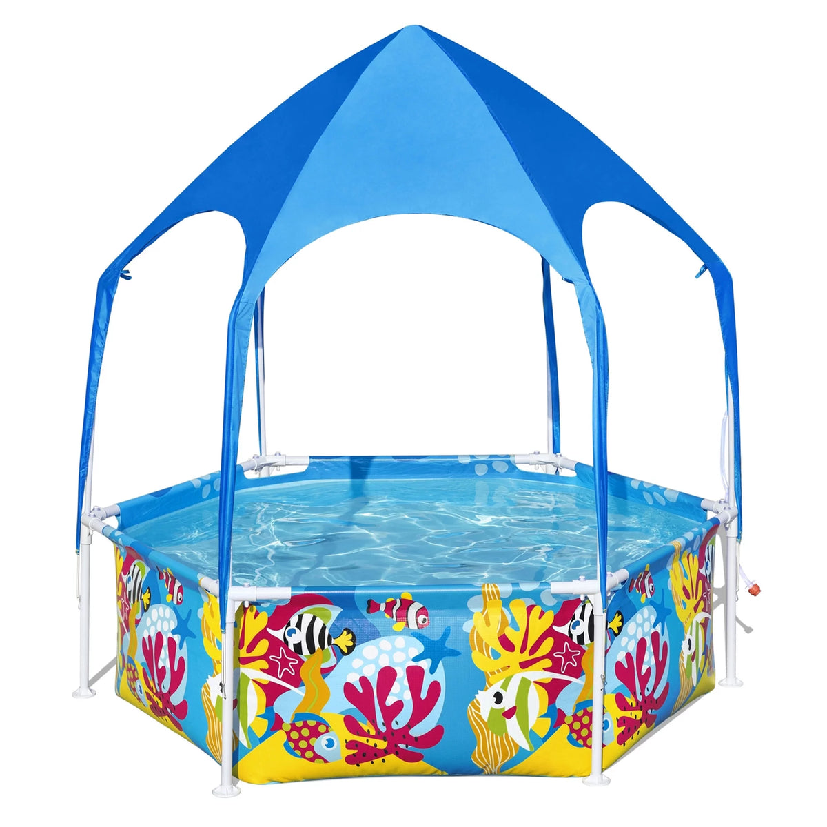 6' x 20 Above Ground Round Swimming Pool with Canopy M297734