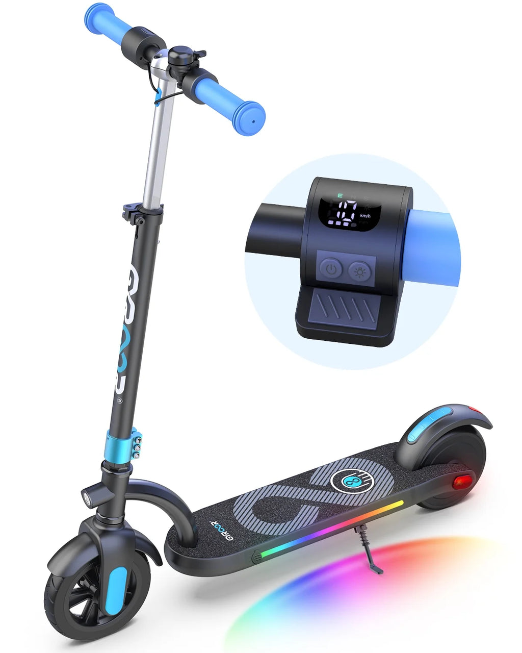 Kids Electric Scooter with 180 Motor & LED Display, Adjustable Speed and Height, 10 Mph C4554