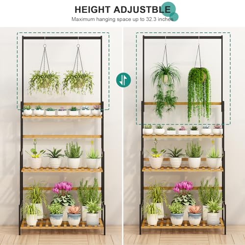 3 Tier Bamboo Foldable Plant Stand Shelf Rack V6749