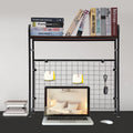 Black Bookshelf with Grid Desk Storage Shelf A222494