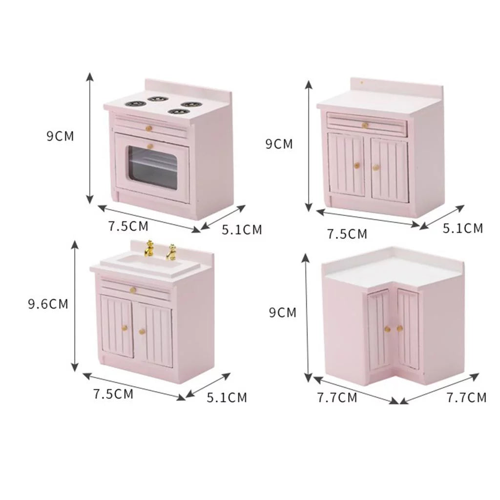 Birch Wood 12 Scale Miniature Kitchen Furniture A31187