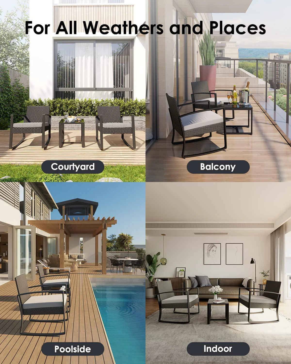 5 Pieces Patio Chairs Set W32373