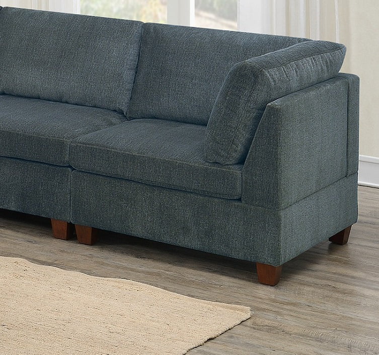 Grey Chenille Modular Sofa Set 8pc X1914