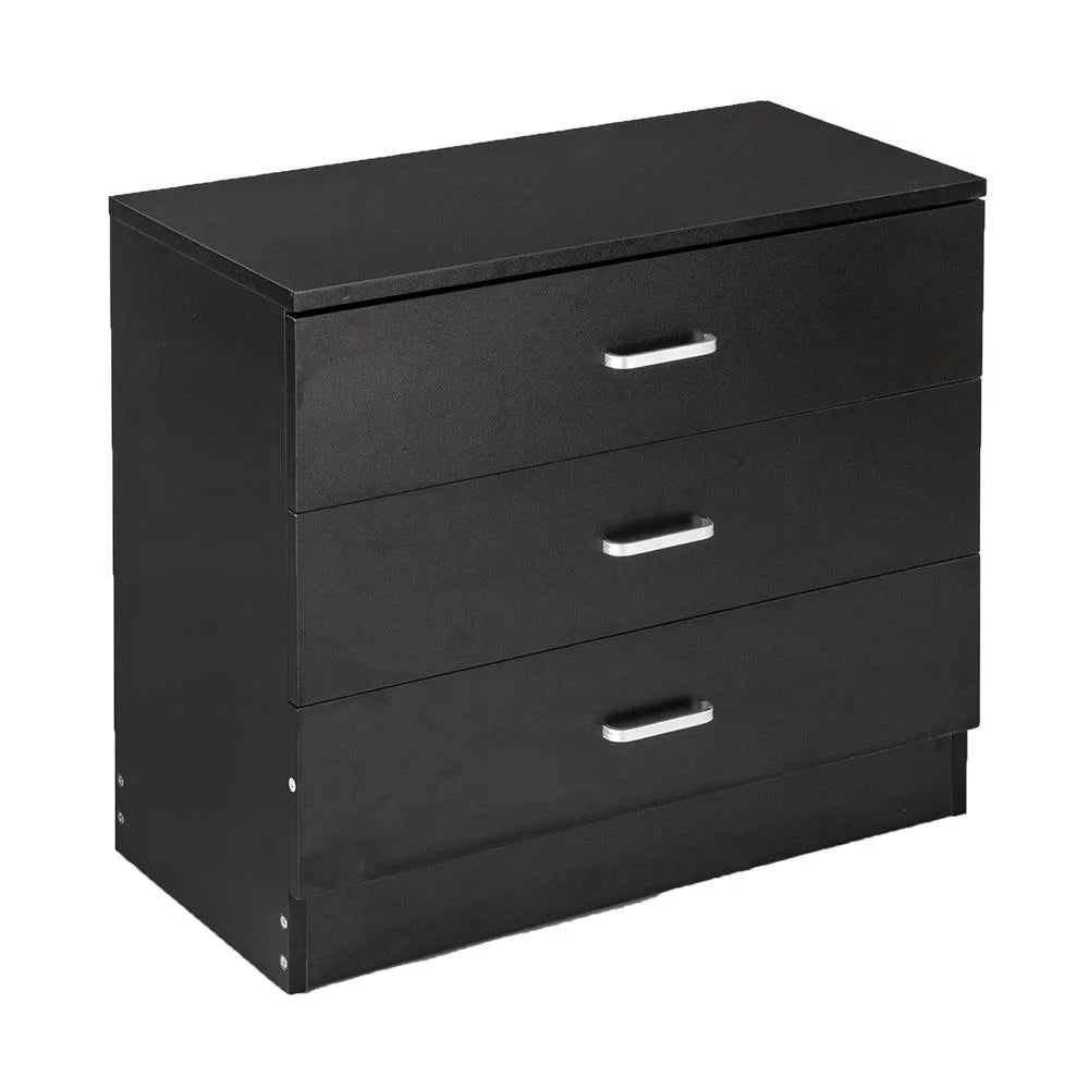 White 3-Drawer Dresser with Metal Handles B635
