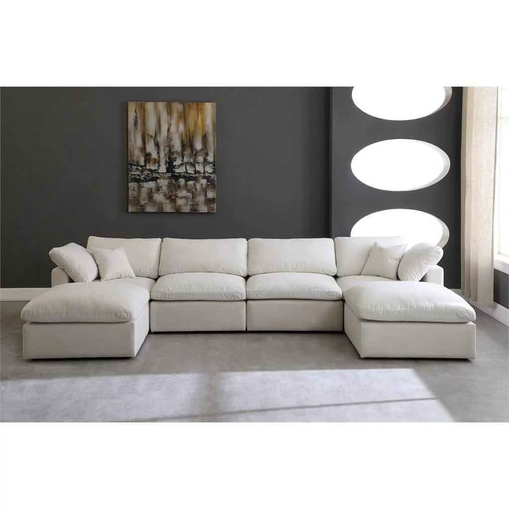 Cream Velvet Modular Sectional Z515