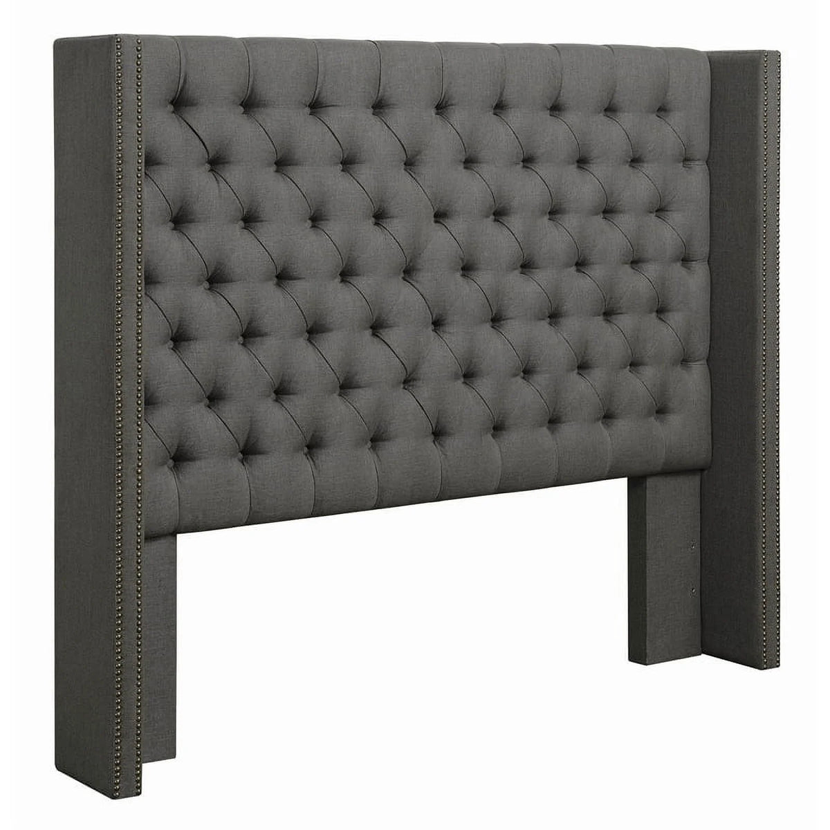 Fabric Upholstered Queen Headboard Gray N828