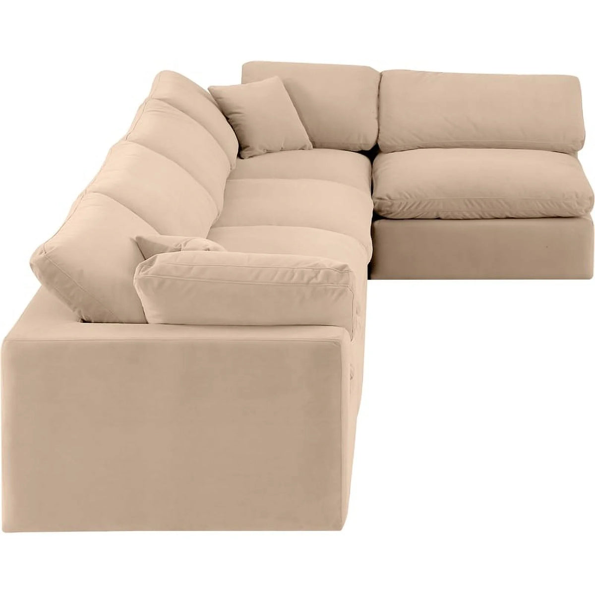 Beige Velvet Modular Sectional F20271