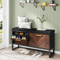 Shoe Storage Bench with Cushion & 2 Flip Drawers H9782